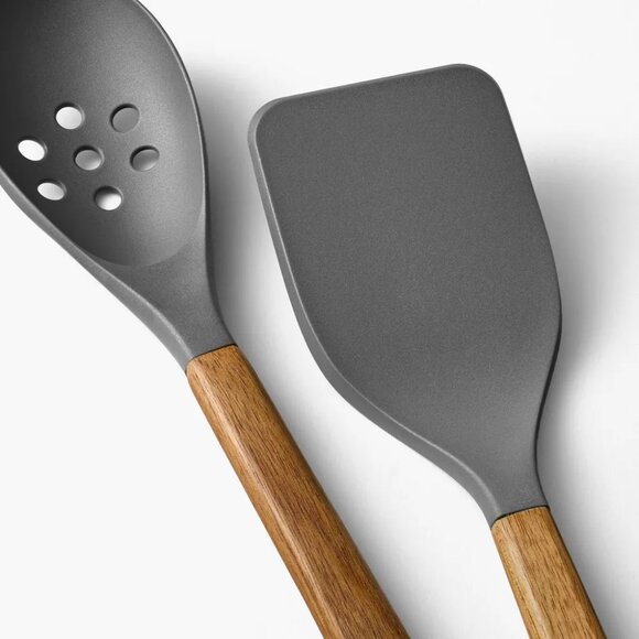 Figmint 10 pc. Wood/Nylon Silicone Cooking Utensils Kitchen Utensil Set - Gray - Picture 3 of 3